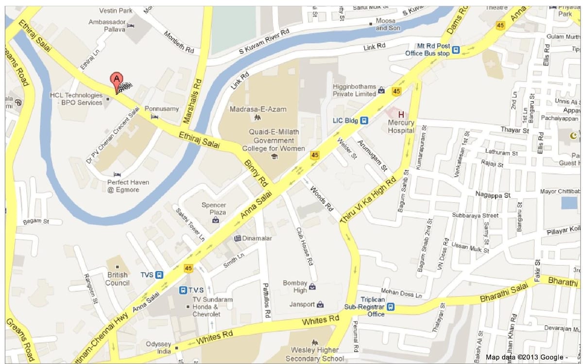 Anna Salai Chennai bản đồ
