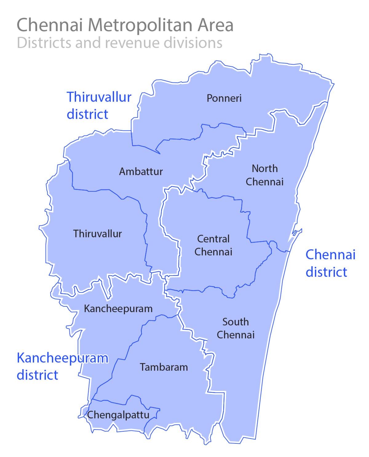 Chennai giới hạn bản đồ