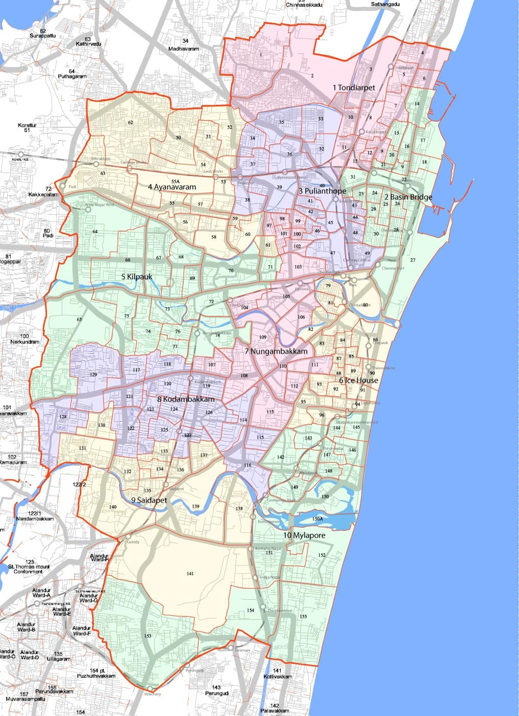 lớn hơn ty Chennai bản đồ