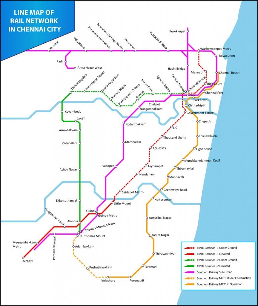 MRTS Chennai bản đồ