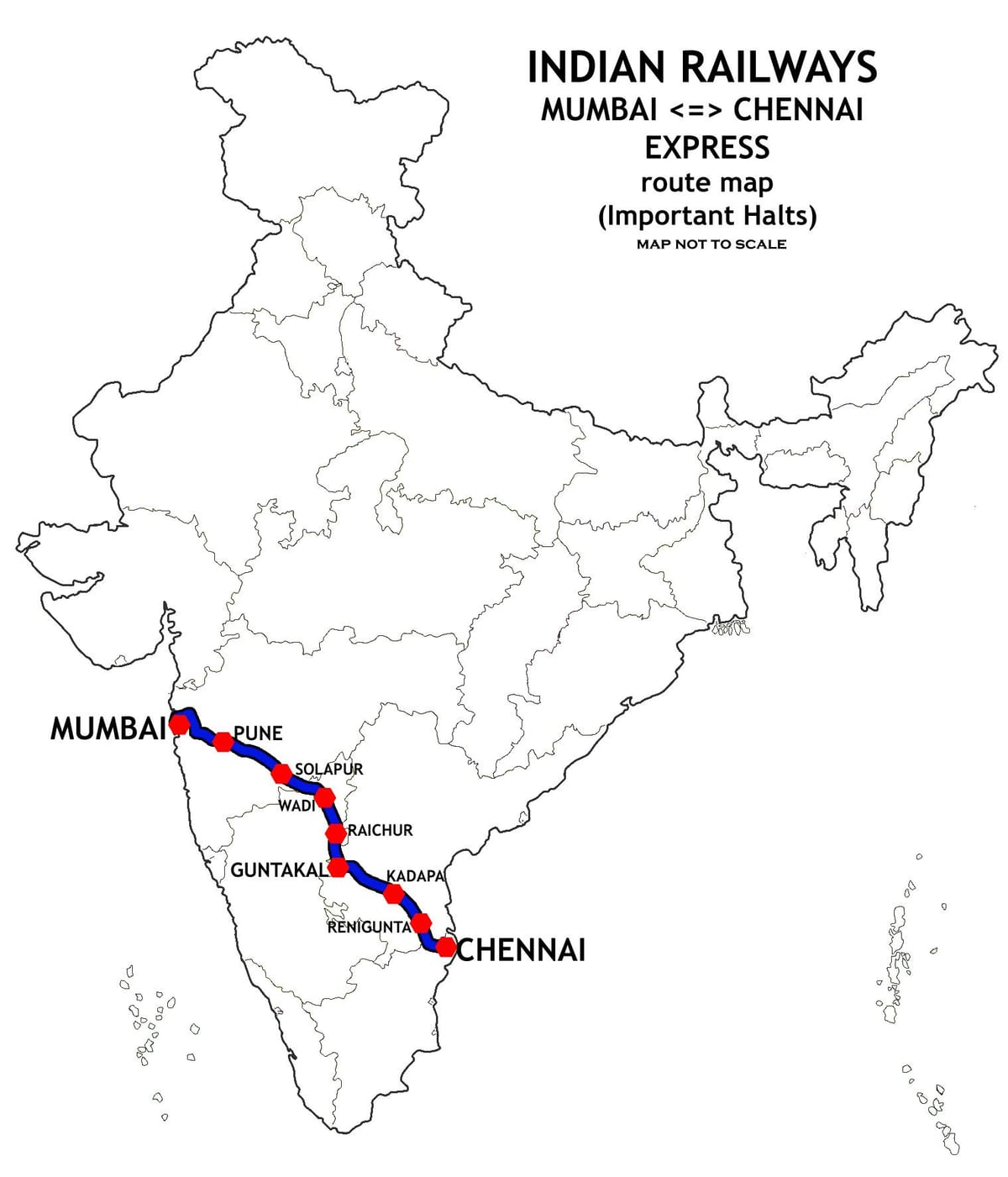 Mumbai để Chennai bản đồ
