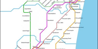 Chennai tàu địa phương bản đồ đường