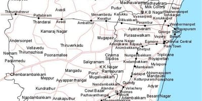 Chennai bản đồ với hướng