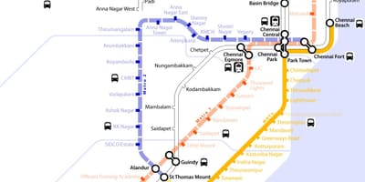 Tàu điện ngầm bản đồ đường Chennai